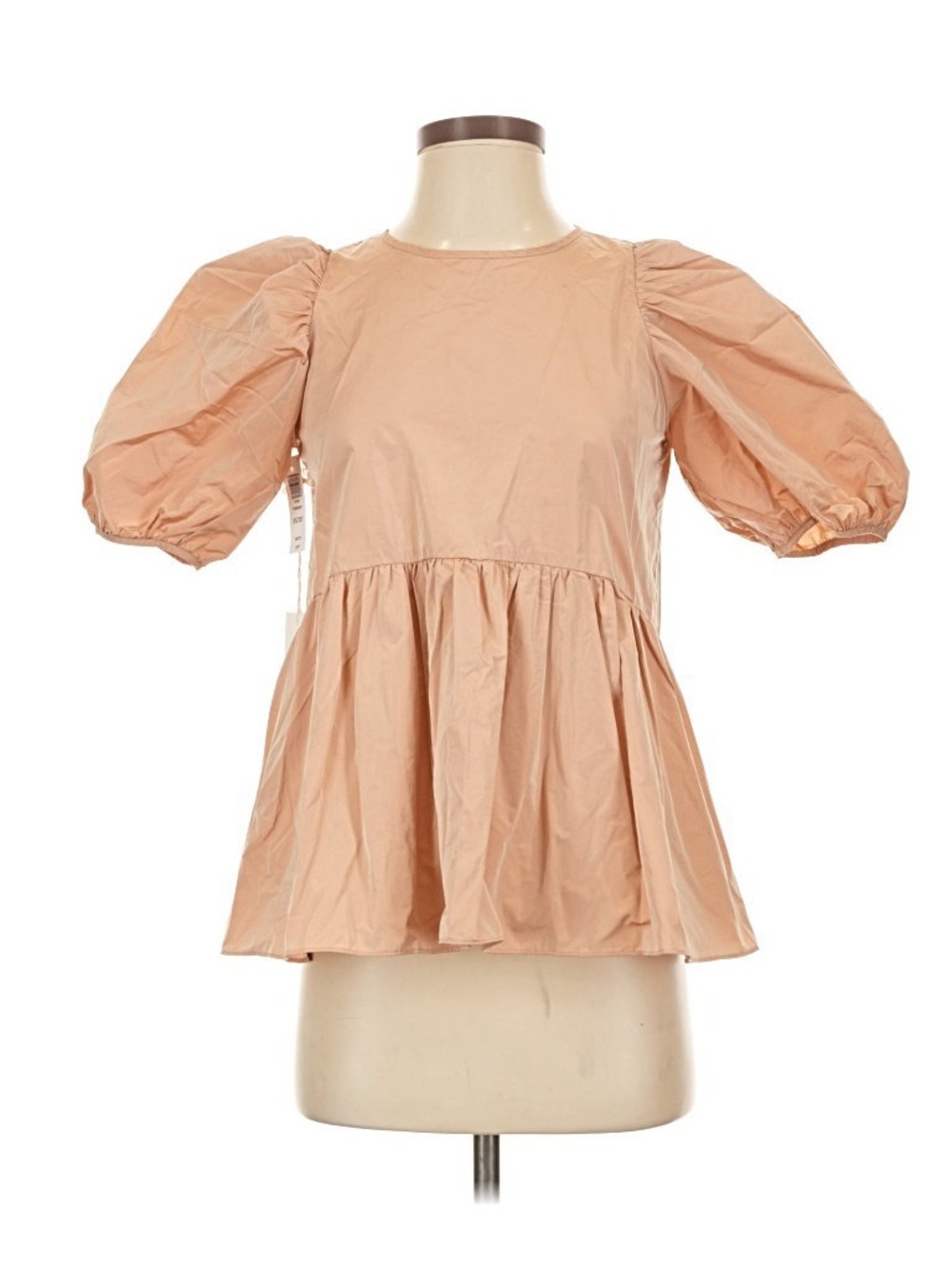 Aritzia Wilfred Peach Puff Sleeve Peplum Top